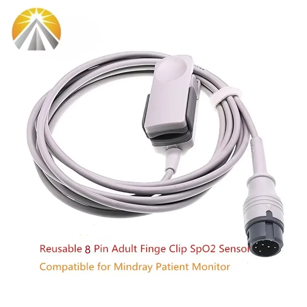 Фото Многоразовый 8-контактный датчик SpO2 для мониторов пациента Mindray Beneview T5, T6, T8, iPM-9800, iMEC-8, iMEC-10, OXI-MAX Tech №2
