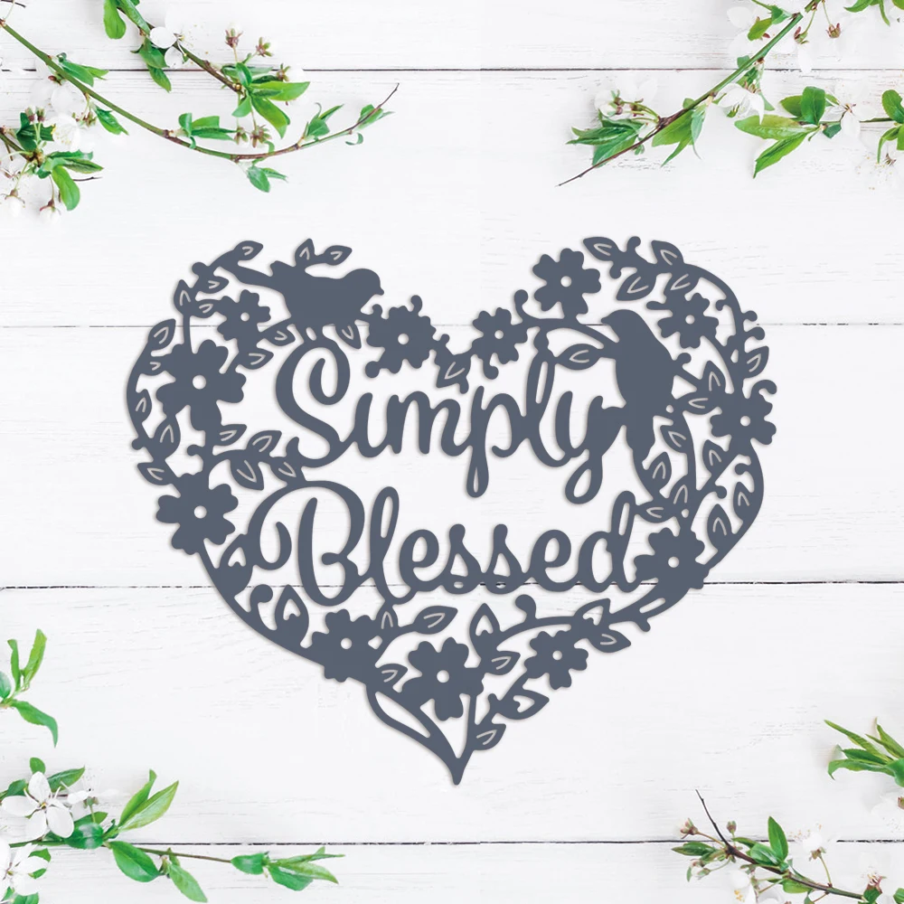 Просто блестящая птица цветок любовь набор металлических штампов форма нож для