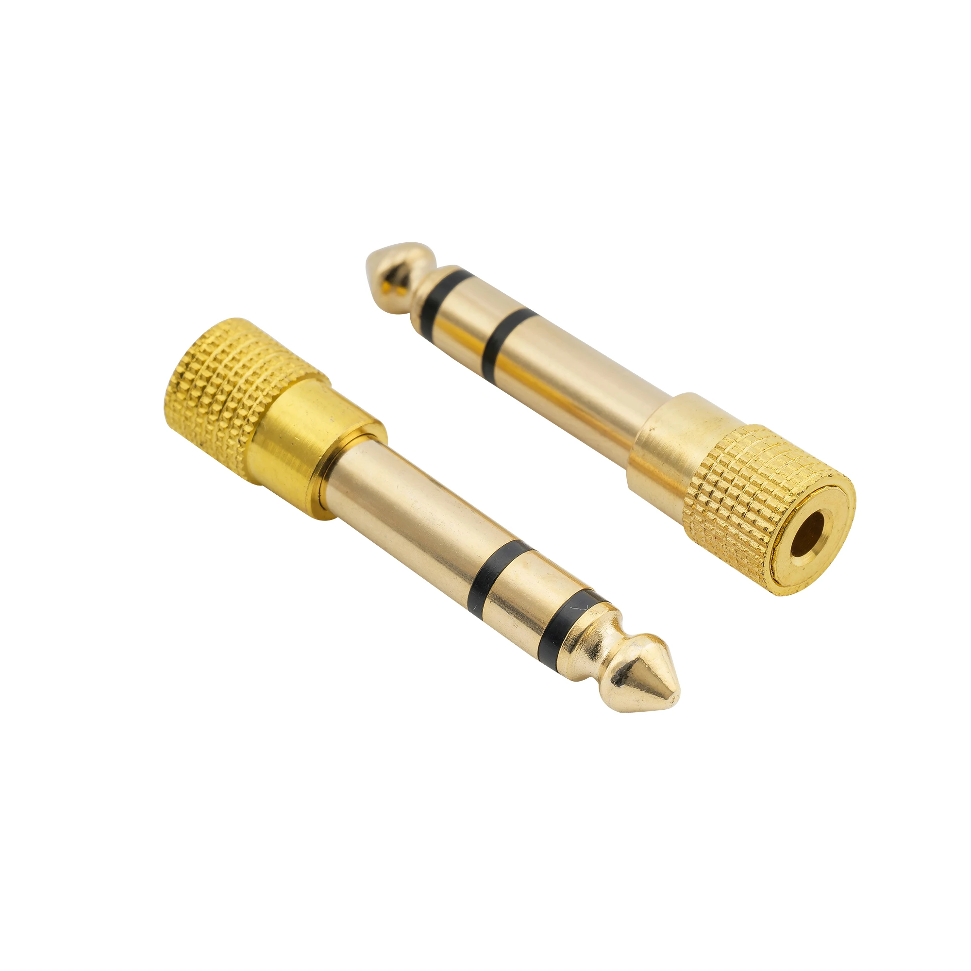 

Musiclily Professional 3.5mm Plug to 6.35mm Jack Audio Stereo adapter Converter, Gold( 2 Pieces）