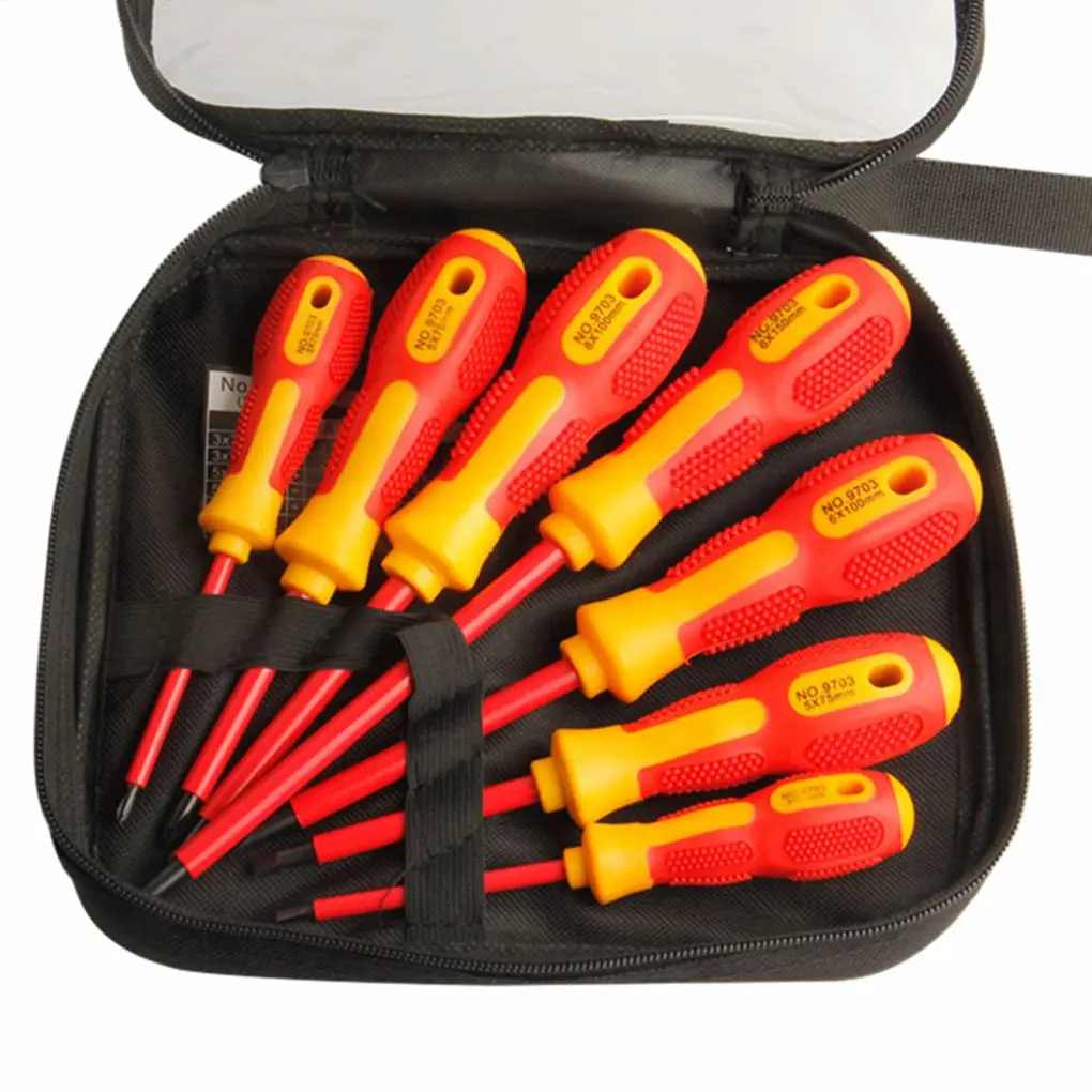 

7pcs Magnetic CR-V PH/SL Slotted Insulated Screwdriver Set 1000V Electrician Voltage Resistant Multifunctions Hand Tools