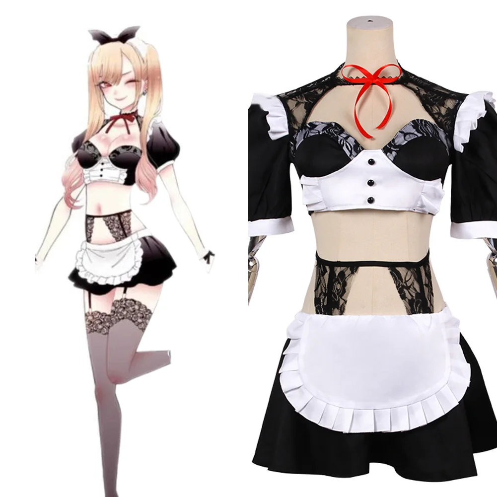 

My Dress-Up Darling Kitagawa Marin Cosplay Costume Maid Dress Outfits Halloween Carnival Suit