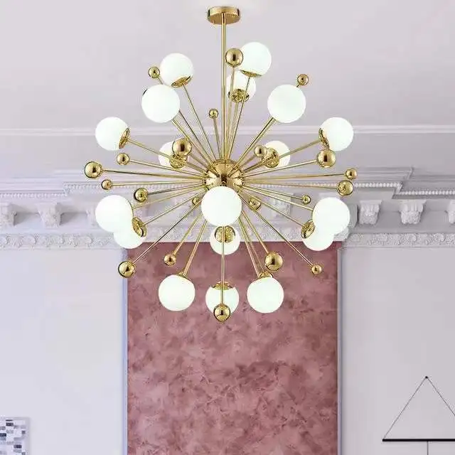 

Simple Personality Dandelion Magic Bean Glass Ball Chandelier Nordic Living Room Post-modern Creative Chandelier