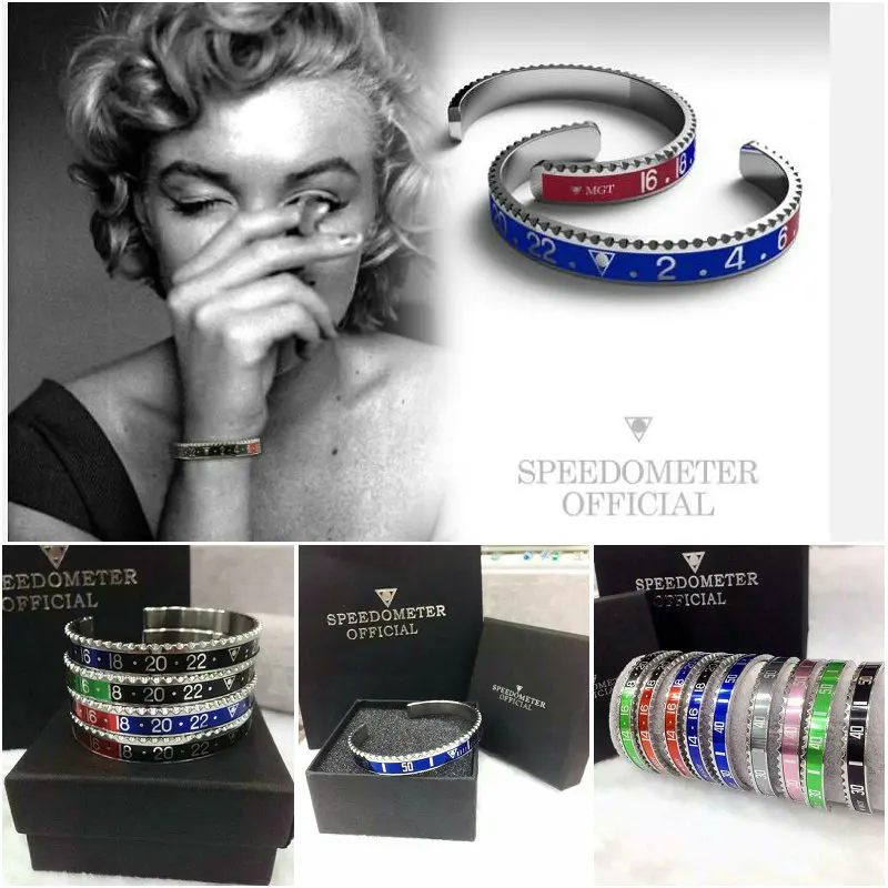 2021 Dial Steel Speedometer Bracelets &amp Bangles bracciale uomo Stainless Cuff Bangle Bezel Pulseiras Bijoux | Украшения и