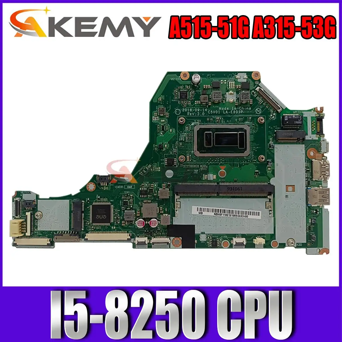

Для ноутбука Acer aspire A515-51G NBGSW11001 NB.GSW11.001 материнская плата для ноутбука C5V01 A315-53G с процессором I5-8250 DDR4 полностью протестирована