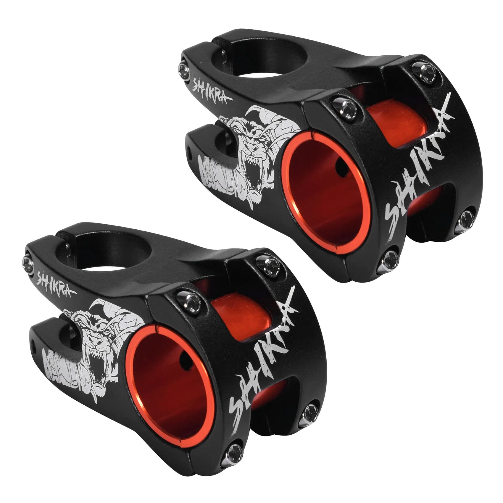 

2X SHIKRA MTB Aluminum Alloy Bike Bicycle Stems 50MM Fixed Short Handle Bar Stem Riser Black