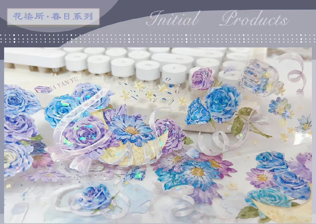 

1 Loop Prince Rose Blue Flower Shiny PET Tape