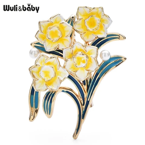 Wuli&baby эмалированная брошь с цветами пиона