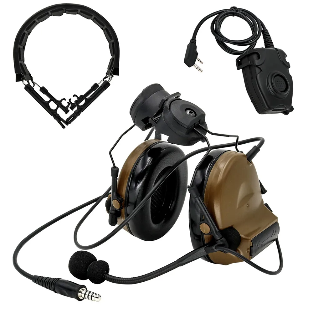 Sound Pick Noise Reductio Helmet Version COMTAC II Tactical  Headset Airsoft Headphone Electronic Shooting Earmuffs + U94 Ptt