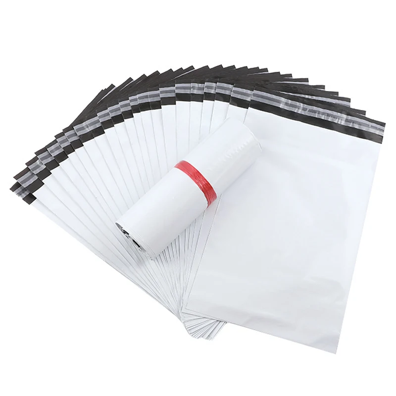 100pcs White Poly Envelopes Courier Bag Express Envelope Storage Bags Self Adhesive Seal PE Plastic Pouch Packaging Mailing Bags