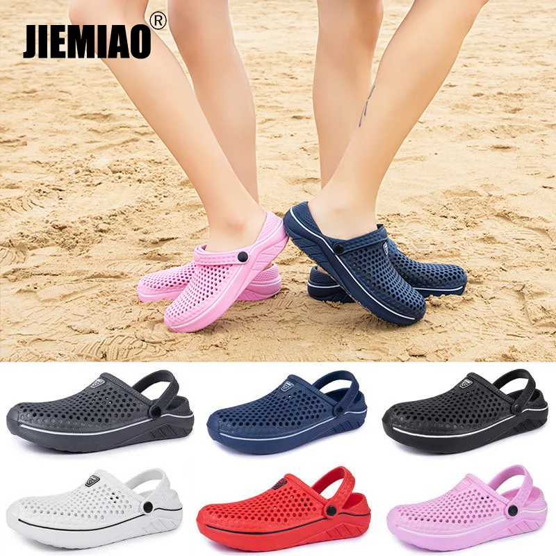 

JIEMIAO Men Women Outdoor Beach Clogs Sandals Slippers Summer Unisex Flat Garden Casual Light Shoes Quick-Drying Plus Size 36-45