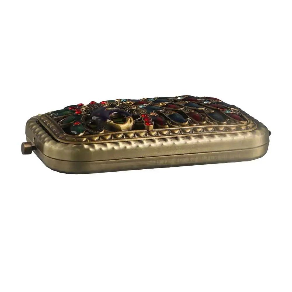 Deroration винтажное зеркало для макияжа квадратное компактное карманное с павлином