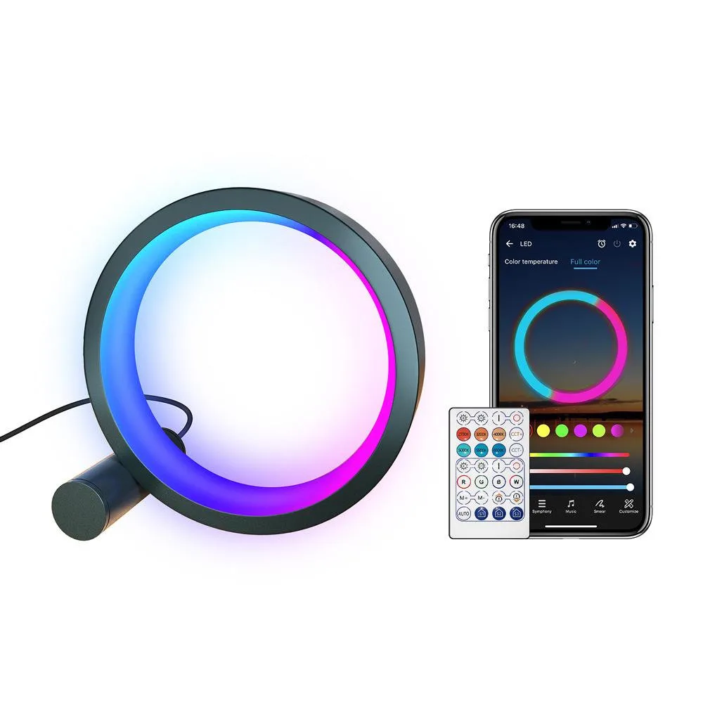

RGB Atmosphere Lamp Smart LED Computer Desktop Voice Night Lights Bluetooth APP Control Music Rhythm Light for Bedroom Game Room