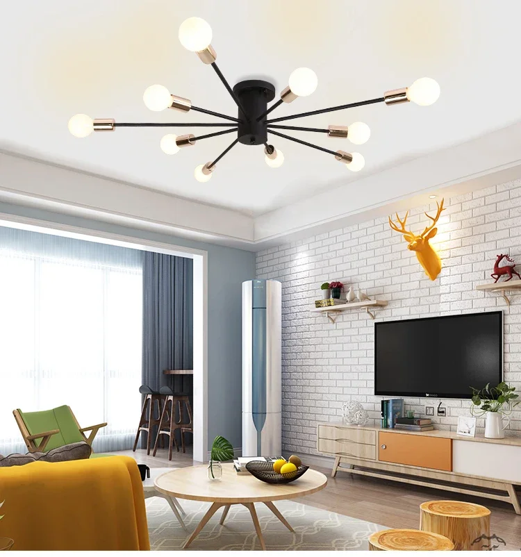 Железные потолочные светильники в стиле ретро винтажная люстра-паук