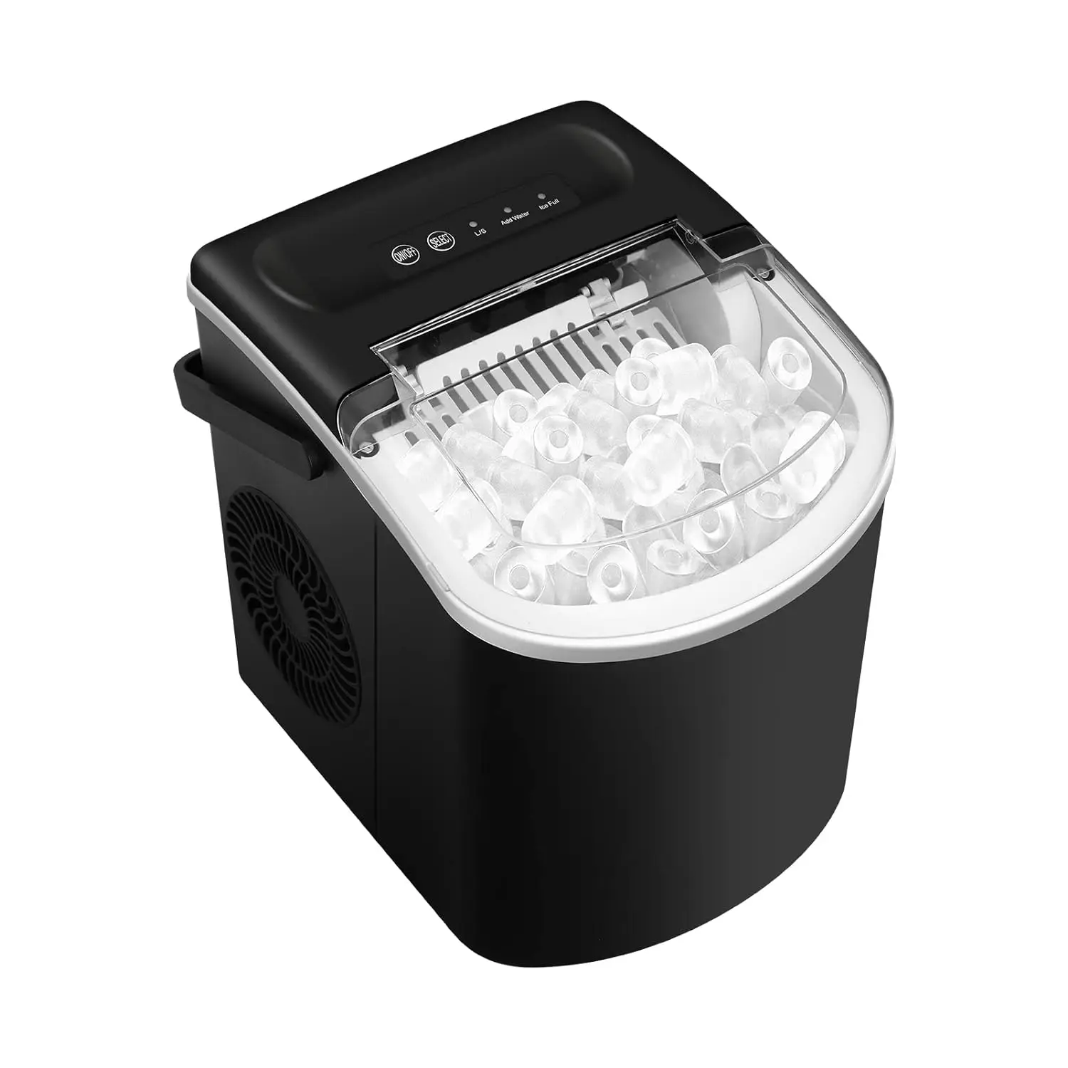 

Ice Maker Machine for Countertop, 2 Sizes Shaped Ice, 9 Ice Cubes Ready in 7 Minutes, with Ice Scoop and Basket for Home/Office