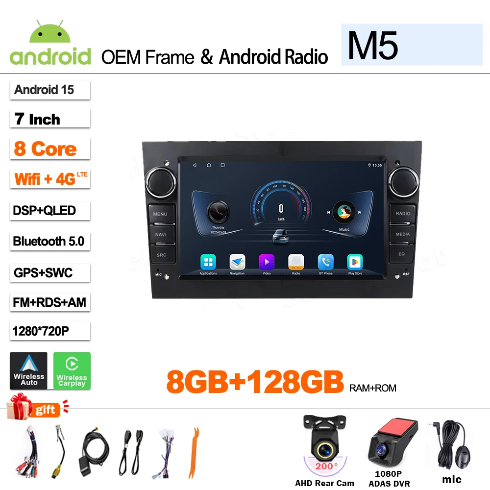 

Автомагнитола Android 15 для Opel Astra H J 2004, Vectra, Vauxhall Antara, Zafira, Corsa C D, Vivaro, Meriva, Veda — мультимедийный видеоплеер