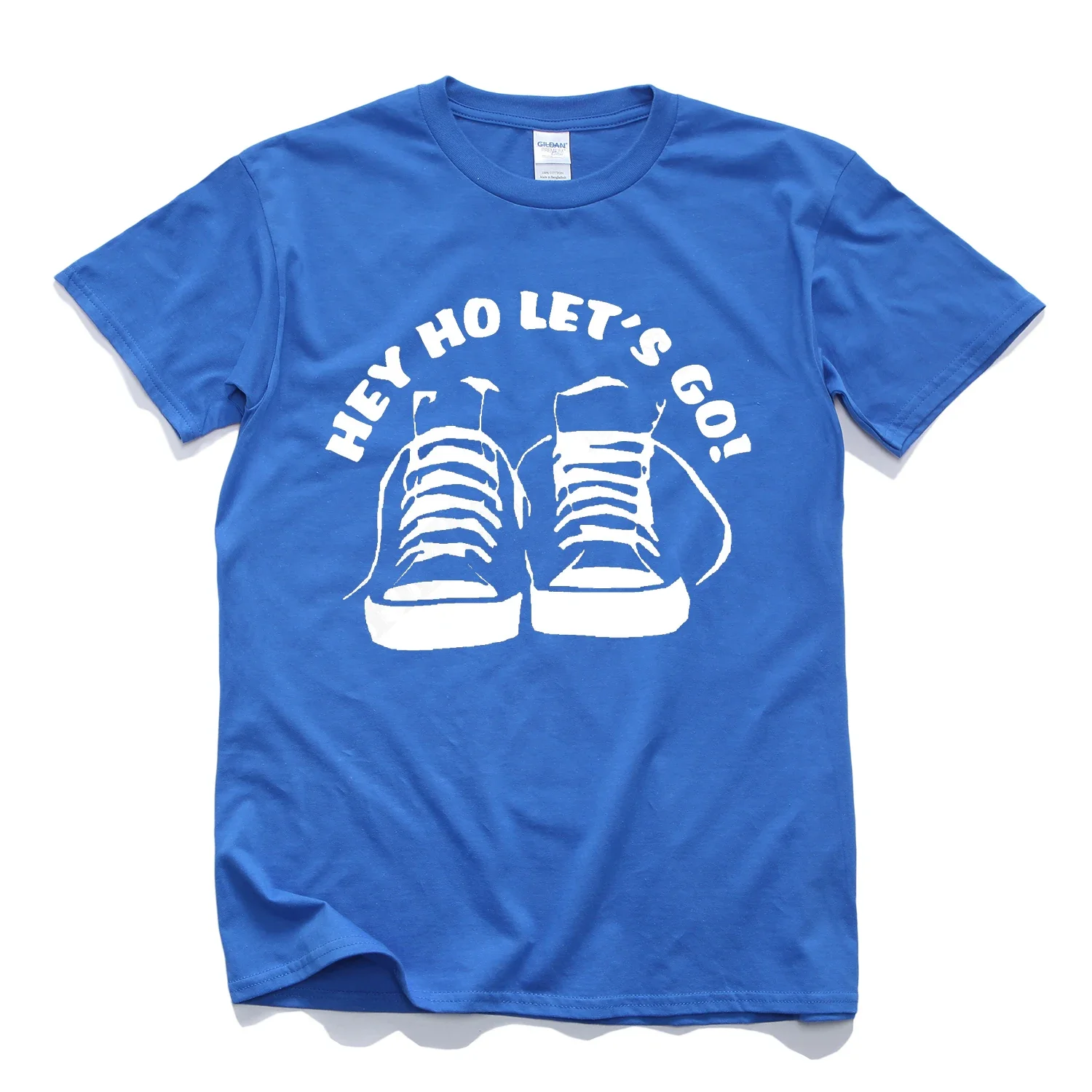 Эй Хо Let's Go. Футболка с креативным узором и принтом 100% хлопок круглым вырезом