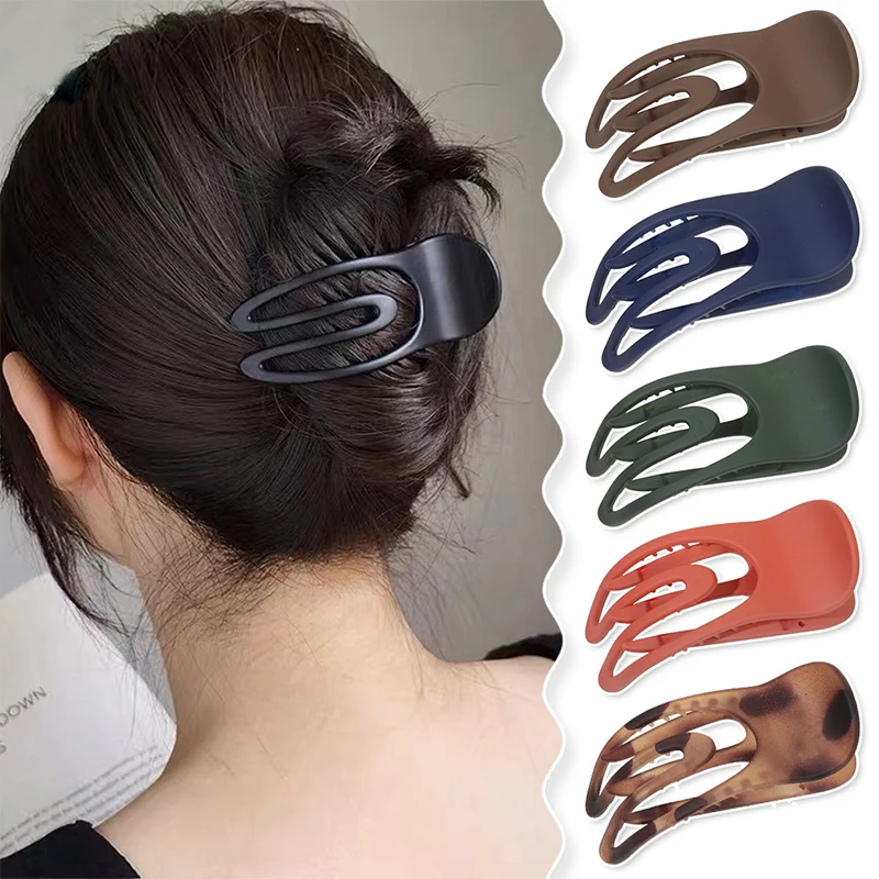

Hair Clip For Women Large Duckbill Clip Hair Claw Korean Solid Color Acrylic Hairpins Girls Non-slip Barrette Hair Accesories