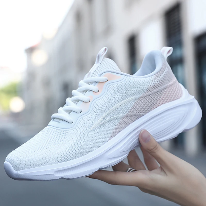 Anti-slip Women's Vulcanized Shoes Breathable Women Flats Shoes Outdoor Flexible Female Running Shoes Lightweight Sneakers 2023