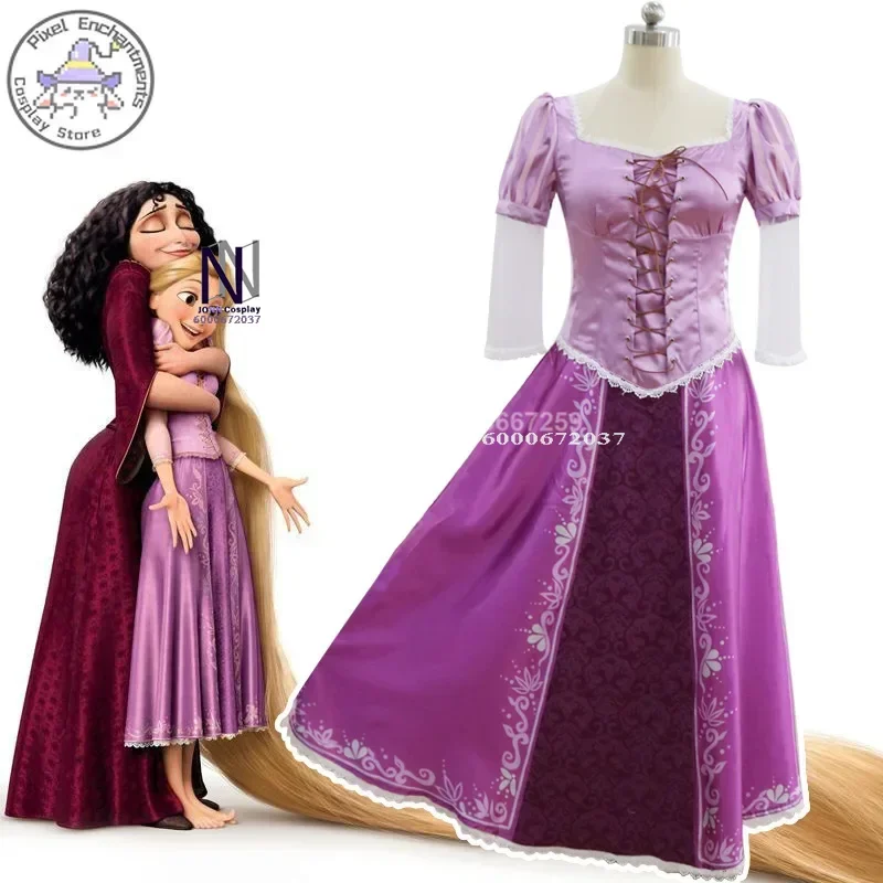 Anime Tangled Rapunzel Cosplay Costume Adult Kid Carnival Uniform Wig Halloween Costumes For Women and Girls