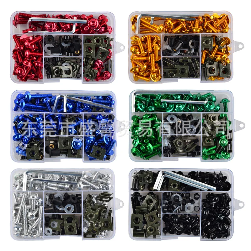 

177pcs Motorcycle Fairing Windscreen Body Modification Bolts Set Windscreen Bolts Colored Screws