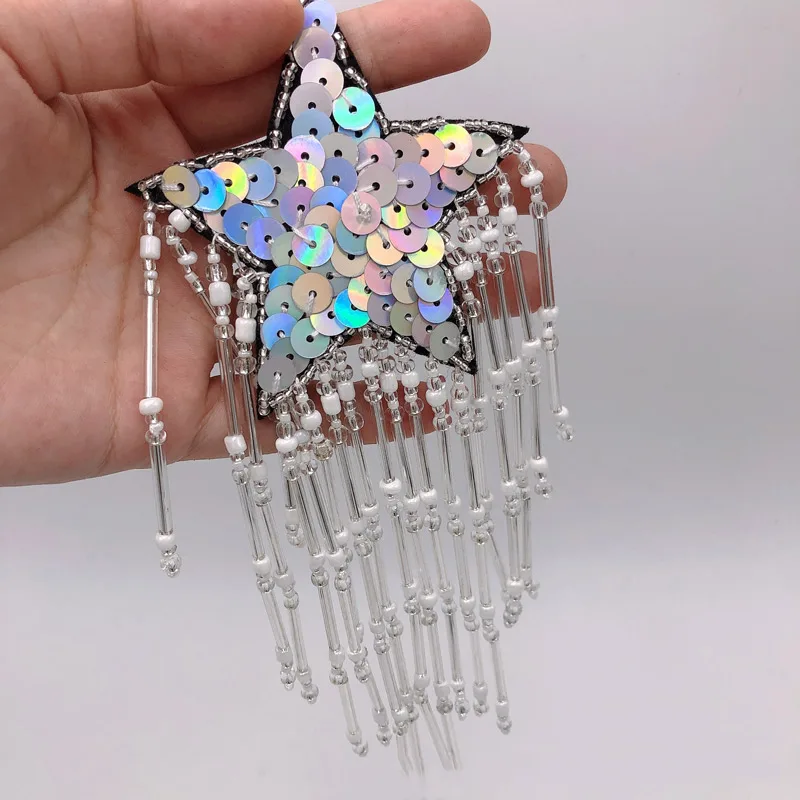 

Высококачественные нашивки на цепочке с блестками и звездами для одежды, нашивка на одежду, одежду, рюкзаки, вышитая повязка на руку, значок ручной работы