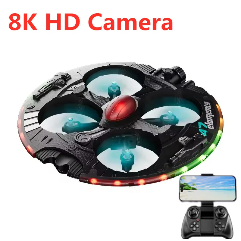 Фото Дрон 8K WIFI FPV с функцией распыления, радиоуправляемый квадрокоптер с камерой 8K HD, управление жестами, летающий шар, радиоуправляемая игрушка для мальчиков, подарок для детей №2
