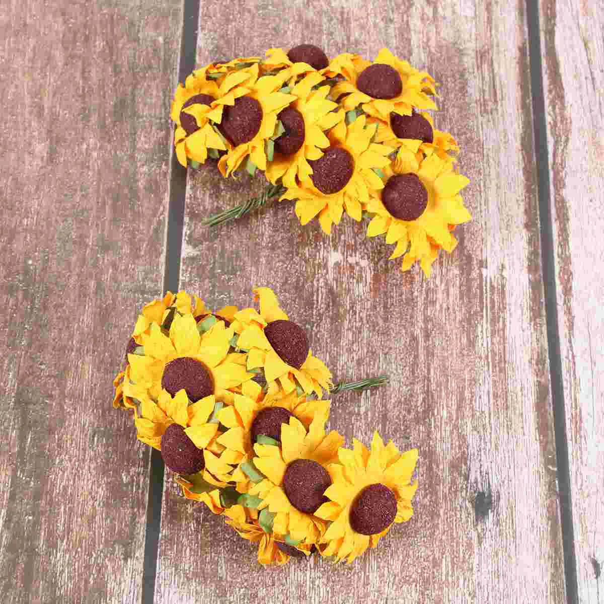 

Sunflower Artificial Flower Sunflowers Flowers Bouquet Fake Weddingpaper Decor Faux Silk Heads Simulation Decorations Party