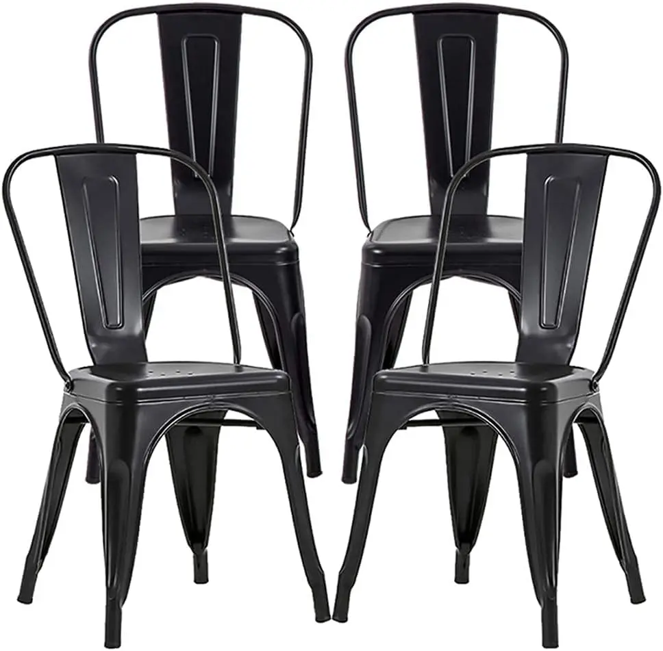 

Набор стульев для столовой из 4 металлических стульев, стул высотой 18 дюймов, стул для столовой, кухни, стулья для ресторана, бара, штабелируемые