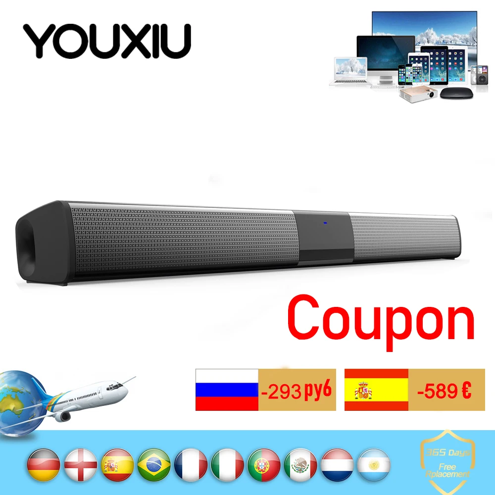 

20W TV soundbar loudspeaker Stereo Home Theater Sound Bar Subwoofer Column Computer speakers Soundbar for TV Smart Mobile Phone