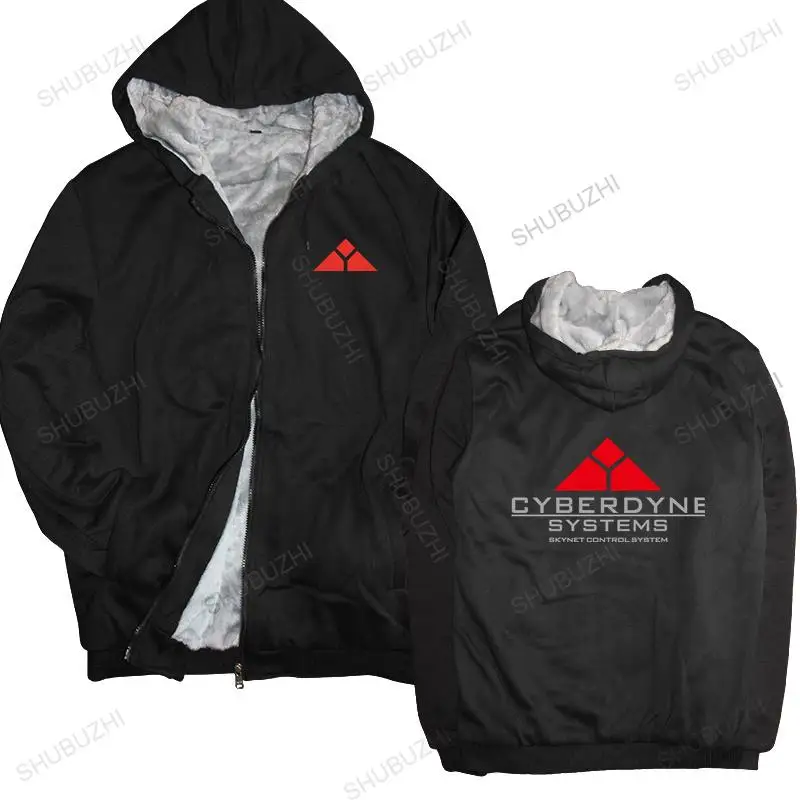 

warm coat men fleece hoody Skynet Cyberdyne Systems men winter sweatshirt drop shipping thick jacket male hooded zipper