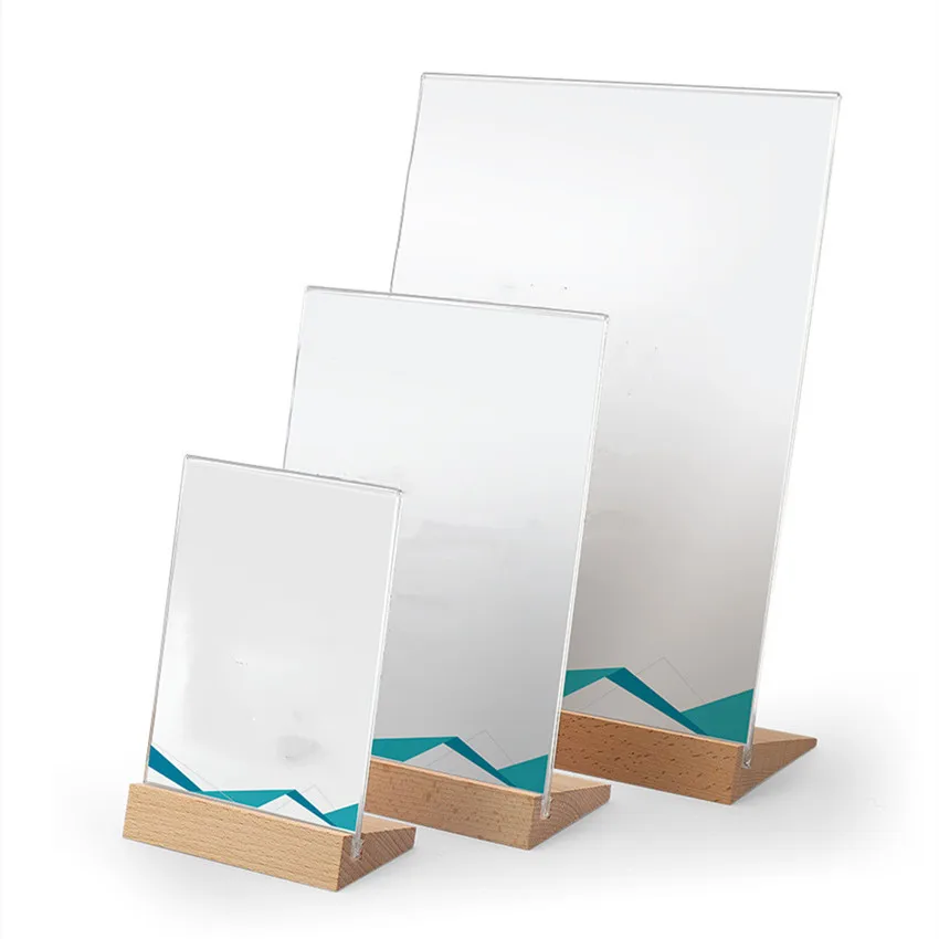 Пластиковые акриловые L-стенды рамка витрина карточка этикетка знак с деревянной