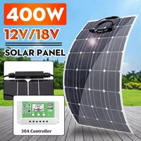 400w solar panel 12v waterproof monocrystalin solar cells for car yacht rv battery charger power system with 10 30a controller