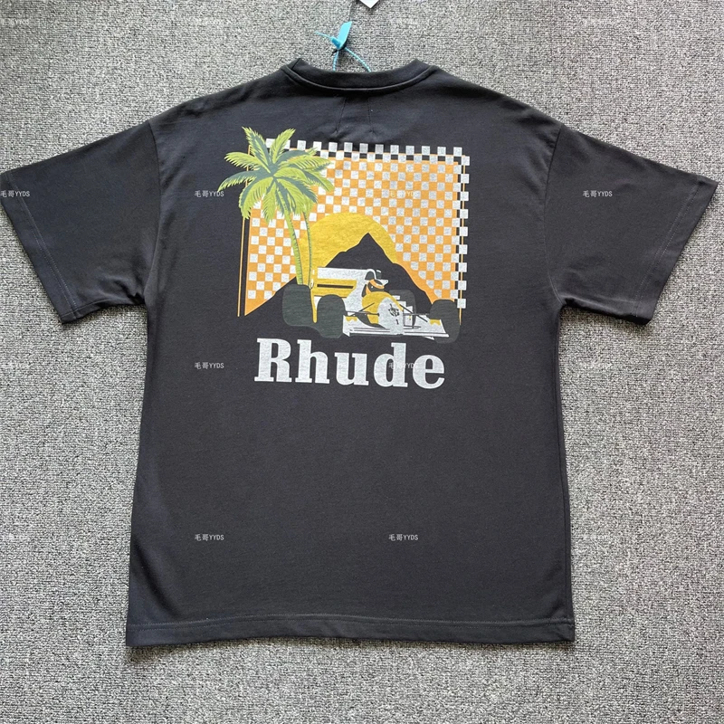 

Мужская и Женская свободная футболка с принтом гоночного автомобиля, рубашка с принтом ревеня, лучшее качество, черная, абрикосовая футболка с внутренней биркой