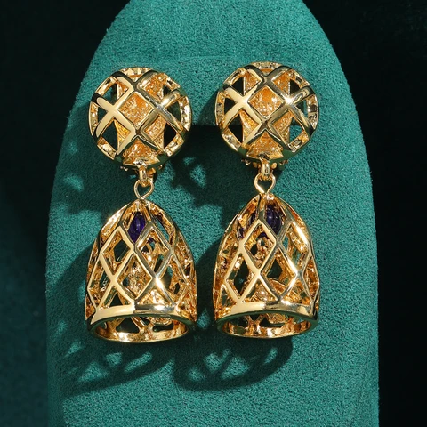 Золотые серьги-капельки LOVE GREEN LIVE GREEN