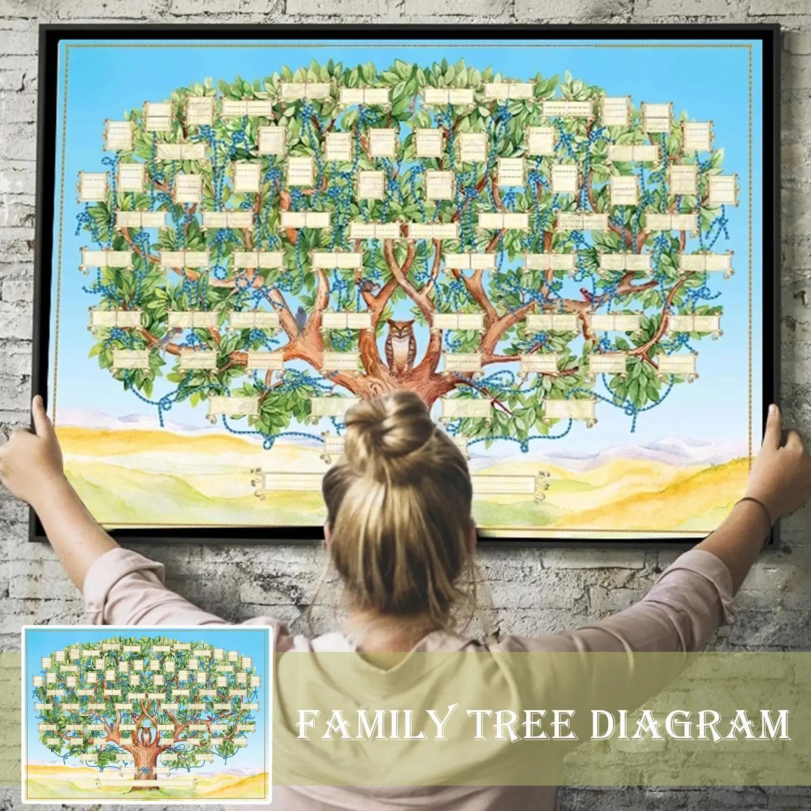 

Family Tree Chart Family Tree Diagram 6 Generation Decor Chart Canvas Ancestry Wall Gifts Genealogy Diy Fillable C3y6