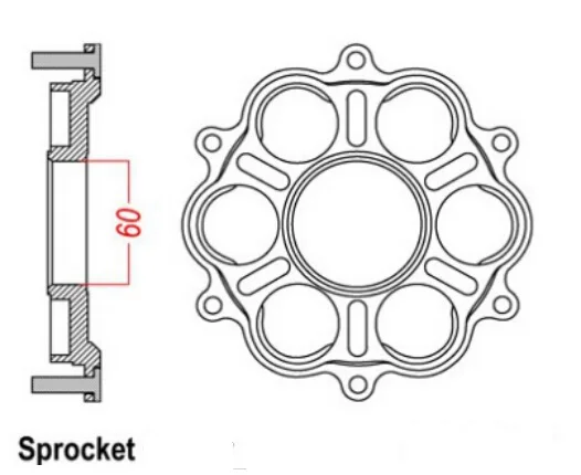 Задняя звездочка мотоцикла 525 38T для Ducati 1098 Strada 07-08 1100 Streetfighter 09-10 1198S 1198R 09-11