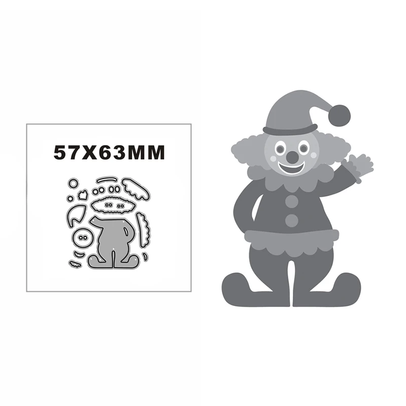 

New Assembled Clown Decorate Metal Cutting Die Scrapbook Template Cutting Card Making Decorative Relief Photo Album Diy Crafts