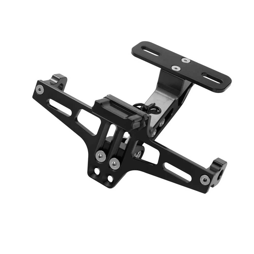 

Universal Motorcycle License Plate Holder Frame Bracket LED Light For Honda CB599 919 400 CBR600 For Yamaha MT09 MT07 R1 R1200GS