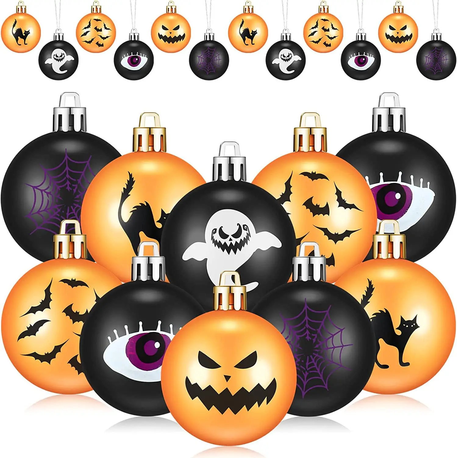 

12 Pack Halloween Decoration Pendants Haunted House Theme Bar KTV Mall Decoration Imp Bat Balls Halloween Supplies