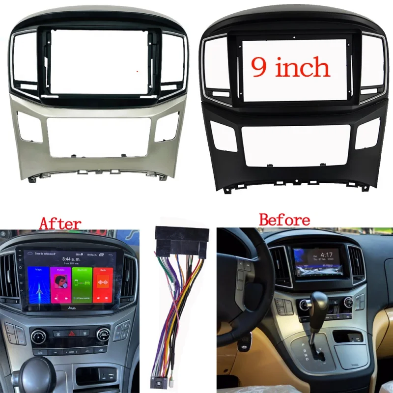 

2din 9" universal Car Frame Fascia Adapter Cable For Hyundai H1 Grand Starex 2016-2019 car Screen Radio panel Dask Kit Fascias