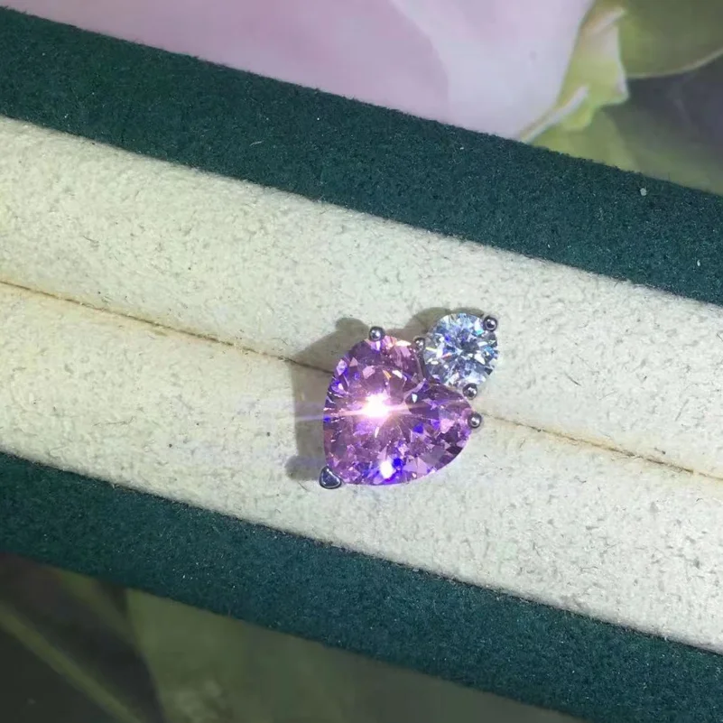 

ANGLANG Luxury Heart Pendant Necklace Bridal Wedding Shiny CZ Stone Romantic Gift Elegant Fashion Necklace Jewelry for Women