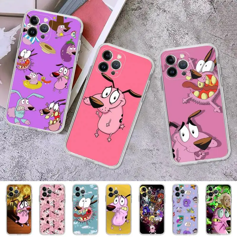 

RuiCaiCa Dog-Courage-Cowardly Phone Case For iPhone 8 7 6 6S Plus X SE 2020 XR XS 14 11 12 13 Mini Pro Max Mobile Case