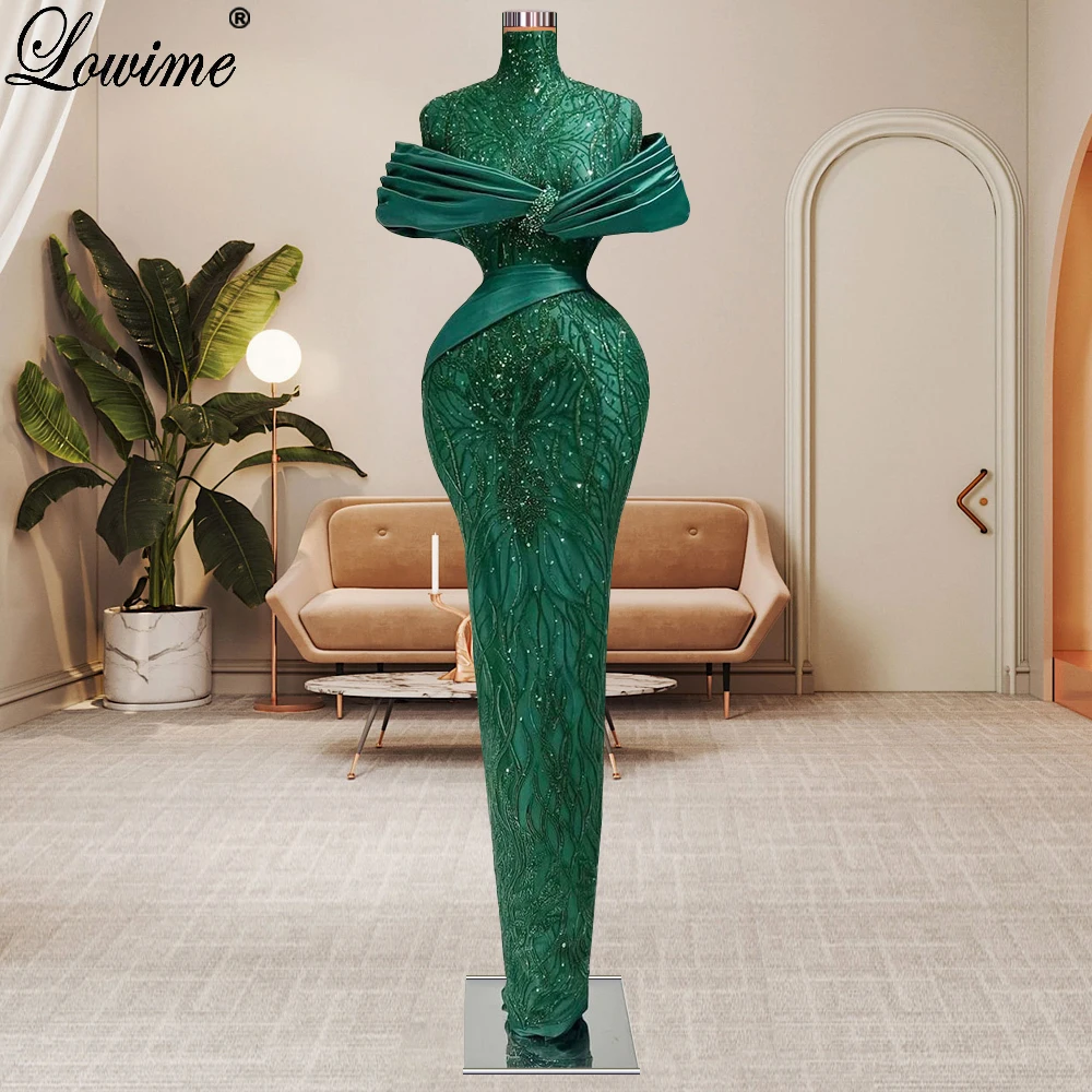 

New Fashion Elegant Green Evening Dresses Mermaid Dubai Formal Evening Gowns Muslim Celebrity Dresses Party Gowns Robe De Soirée