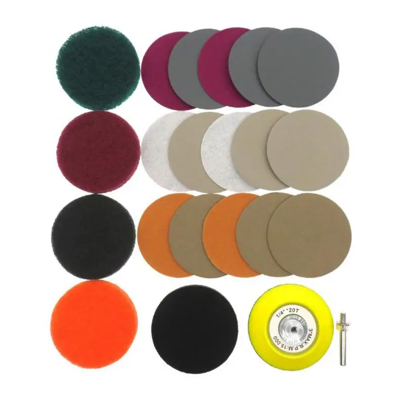 

21Pcs 3 Inch Car Headlight Repair Pad Headlight Polishing Discs Car Headlight Care Sanding Grinder With Soft Foam Buffering Pad