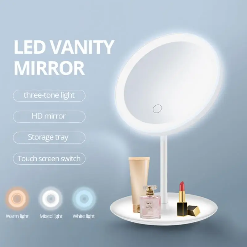 

Увеличительное зеркало для макияжа, настольное вращающееся косметическое зеркало для хранения, регулируемое зеркало для туалетного столика