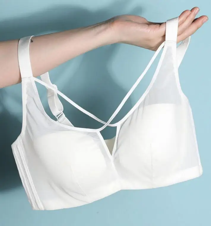 Breathable Womens Solid Push Up Bra Full Coverage Lightly Lined Plus Size Underwire Lace Minimizer Brassiere Lingerie 36 38 F G