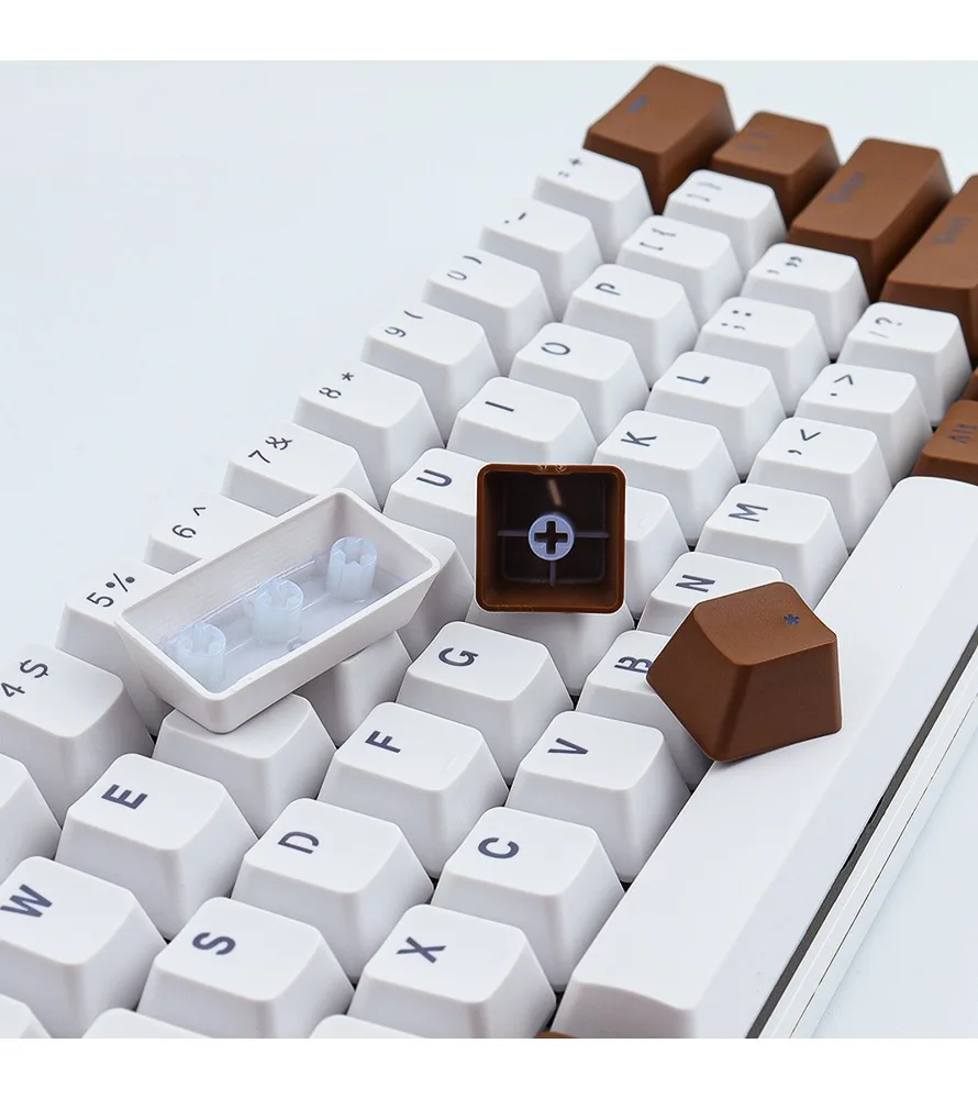 Коричневые и белые двухцветные клавиши PBT, высота OEM, светопропускающие, подходят для клавиатур 6187104 клавиш. (art.: 3920db43534da) - 3920db43534da