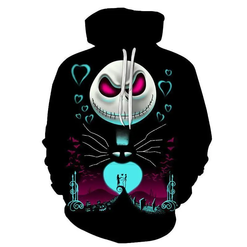 

Disney Sweater The Nightmare Before Christmas 3D Printed Long Sleeve Hoodie Zipper Cardigan Jacket Cosplay Costume Top