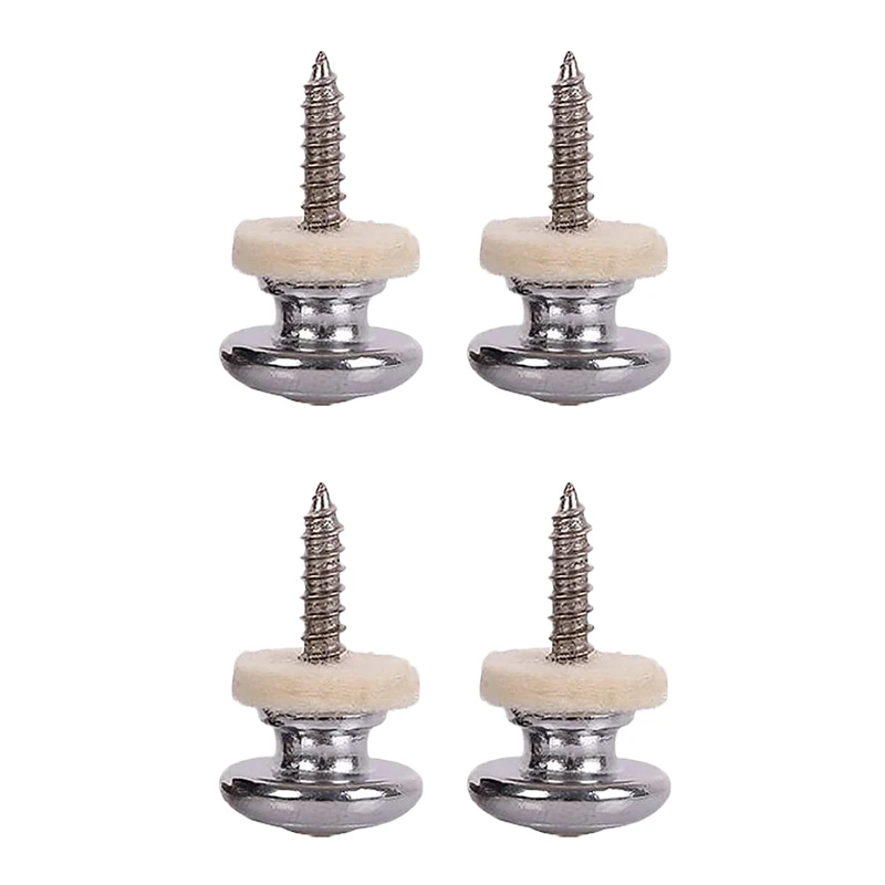 

4PCS Wool Copper Guitar Strap Lock Locking Pegs Pins Mushroom Shape End Button