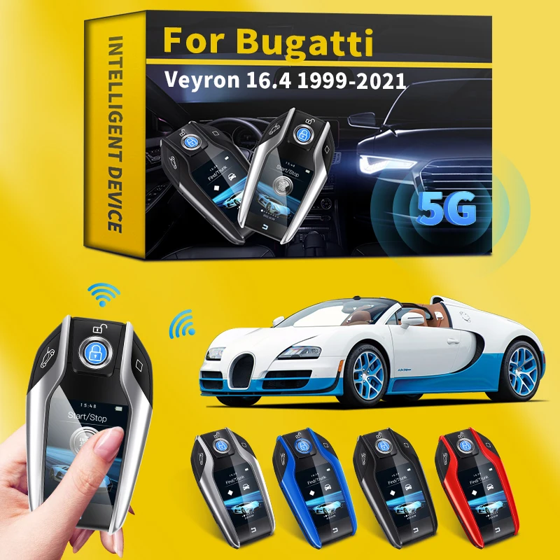 

For Bugatti Veyron 16.4 1999-2021 Car Upgrade Version Modified Boutique Smart Remote Key LCD Display Screen Car Accessories